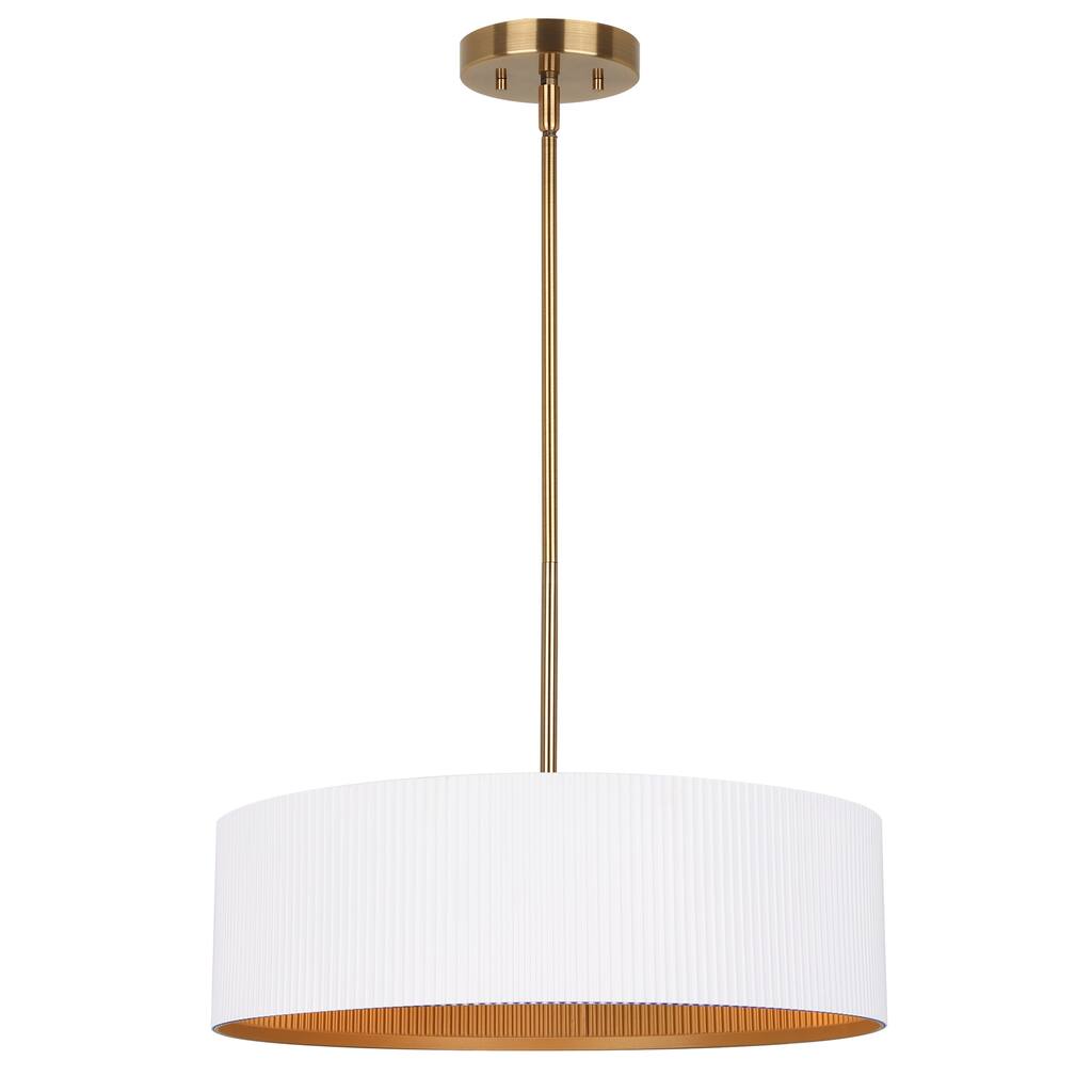 REXTON 3 Light Matte White and Gold Contemporary Chandelier for Dining Rooms and Living Rooms