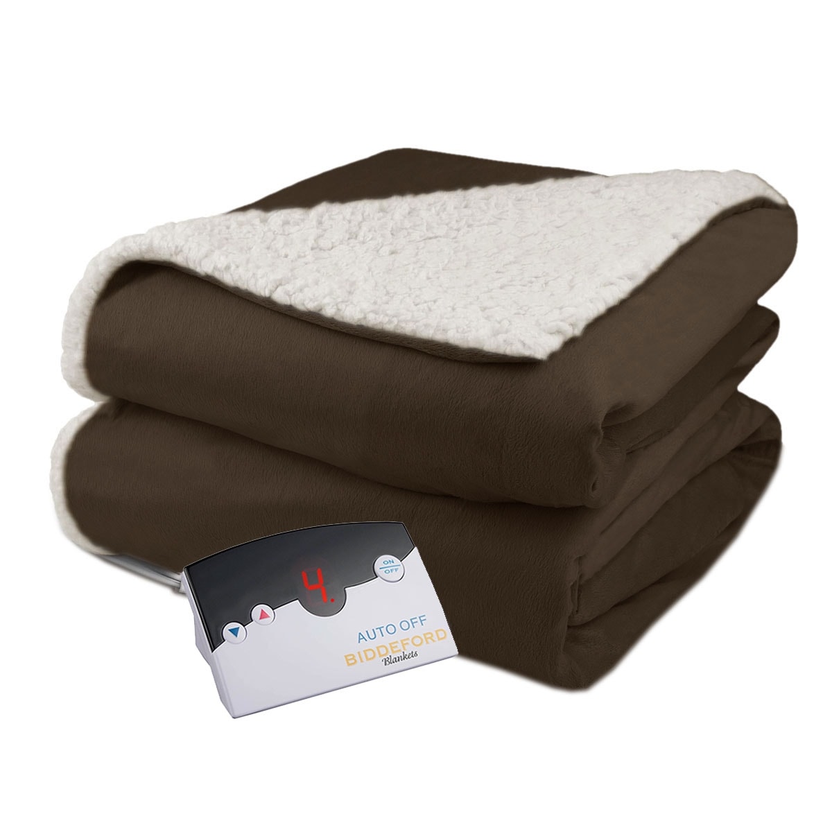 Biddeford heated discount velour sherpa blanket