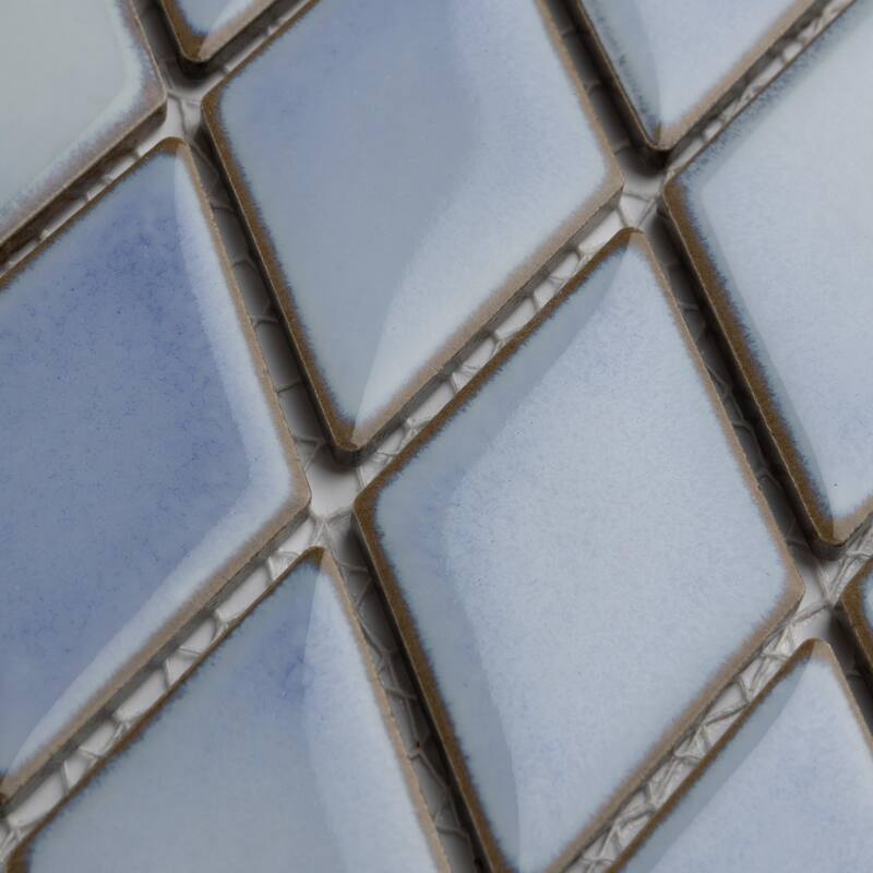 Merola Tile Hudson Kite Frost Blue 10-1/8" x 11-3/4" Porcelain Mosaic Floor and Wall Tile