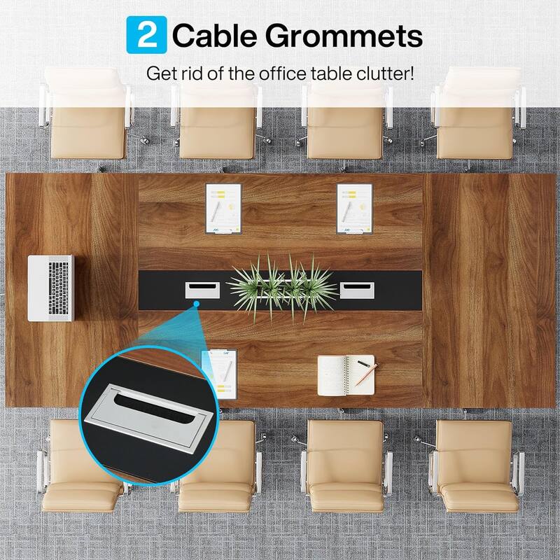8FT Conference Table, 94.49 L Large Meeting Table for 10 People