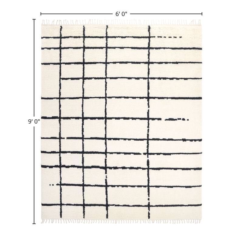 Overton Handmade Boho Moroccan Area Rug