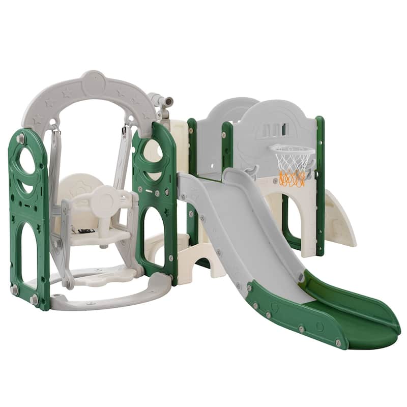 Slide and Swing Set 7 in 1, Kids Playground Climber Slide Playset - On ...
