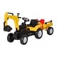 preview thumbnail 7 of 8, Digger Ride-on Truck Kids Car with Horn - Yellow