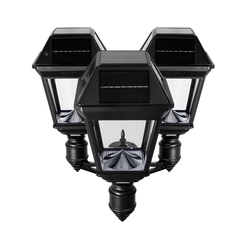 Gama Sonic Imperial III 3-Light Commercial Solar Post Light w/ 2 Color