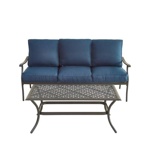 PATIO FESTIVAL 3-Seater Outdoor Sofa with Coffee Table Set