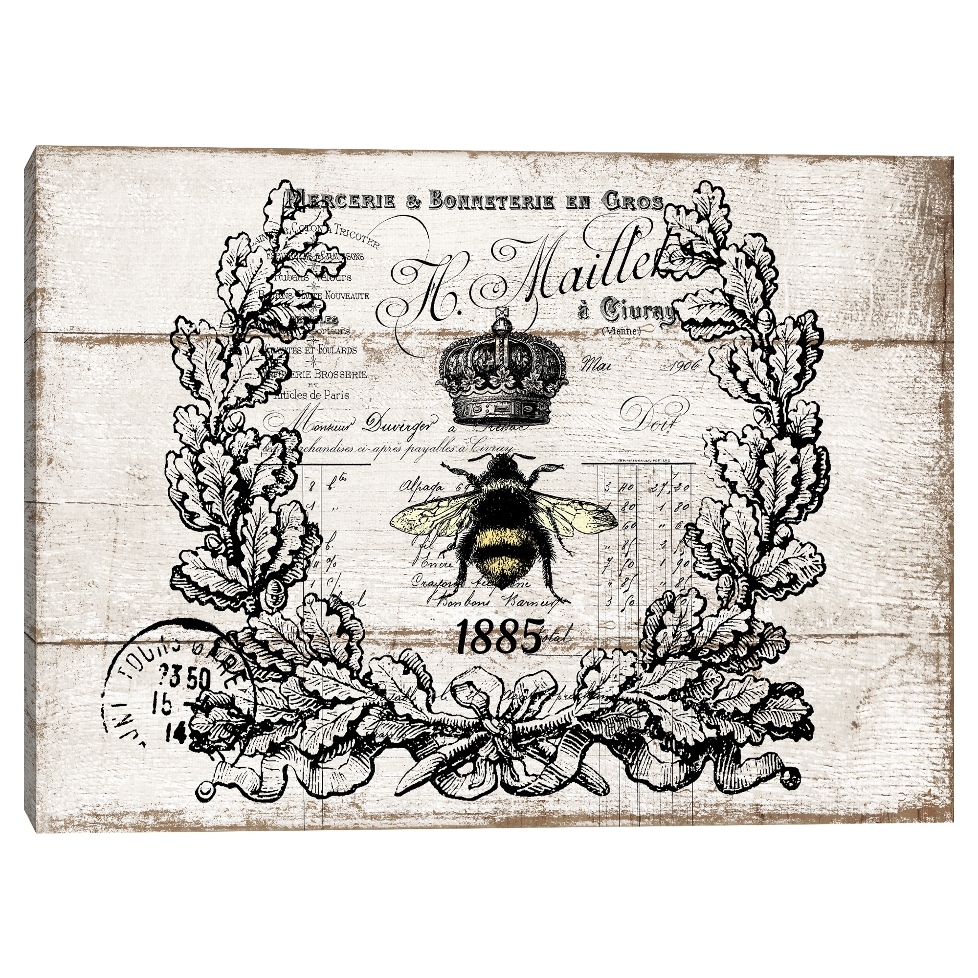 Antique Bee Canvas Art Print