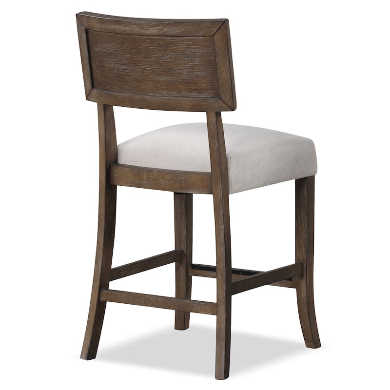 Furniture of America Evangeline Modern Dark Walnut Solid Wood Counter Height Chairs (Set of 2)