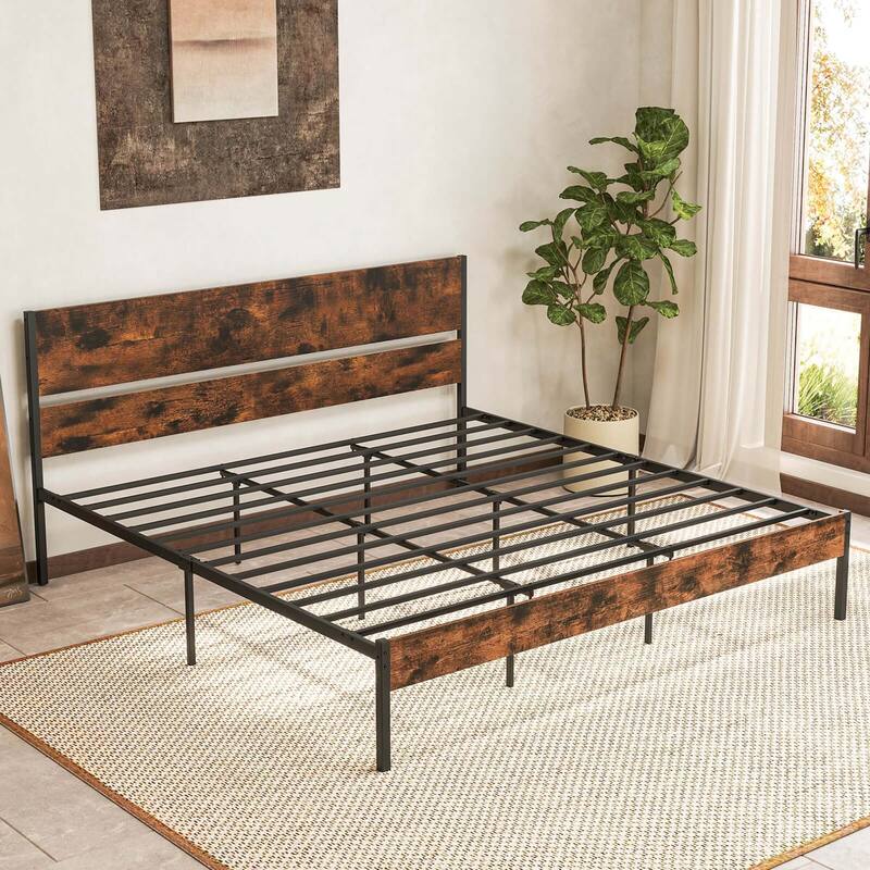 Twin/Full/Queen/King Size Metal Platform Bed Frame w/ Headboard