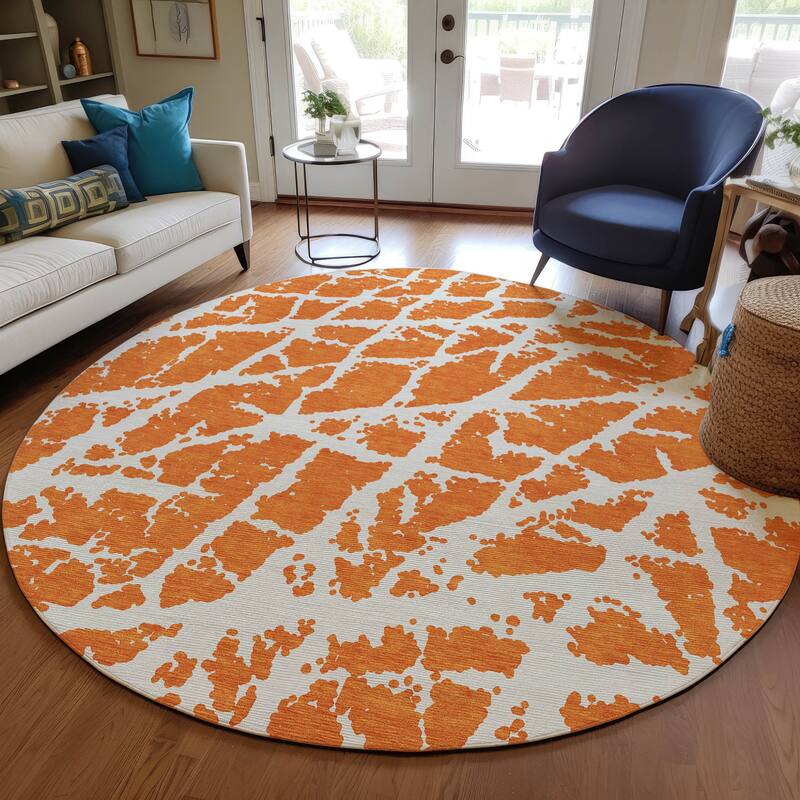 Nalu Artistic Abstract Weather Resistant Classic Meets Modern Outdoor Rug