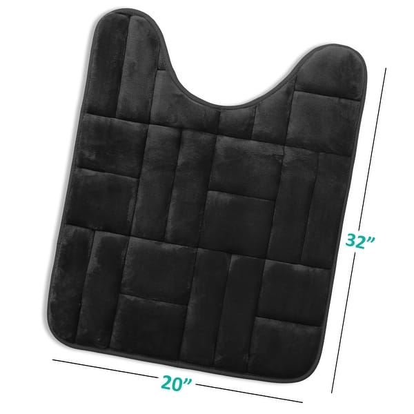 dimension image slide 19 of 28, Clara Clark Ultra Soft Non Slip and Absorbent Bath Rug - Tiled Velvet Memory Foam Bath Mat