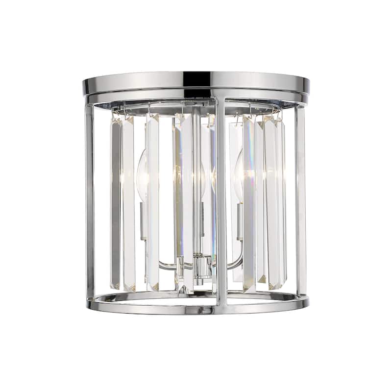 Monarch 3 Light Flush Mount in Chrome - Silver