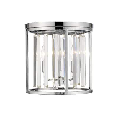 Monarch 3 Light Flush Mount in Chrome - Silver