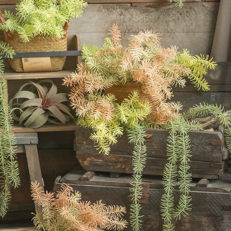 RusticReach Faux Pine Leaf Stem 17.7" Tall