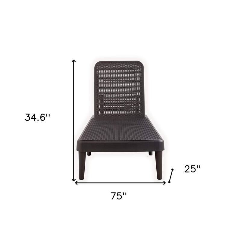 75" Brown Heavy Duty Plastic Outdoor Stacking Chaise Lounge