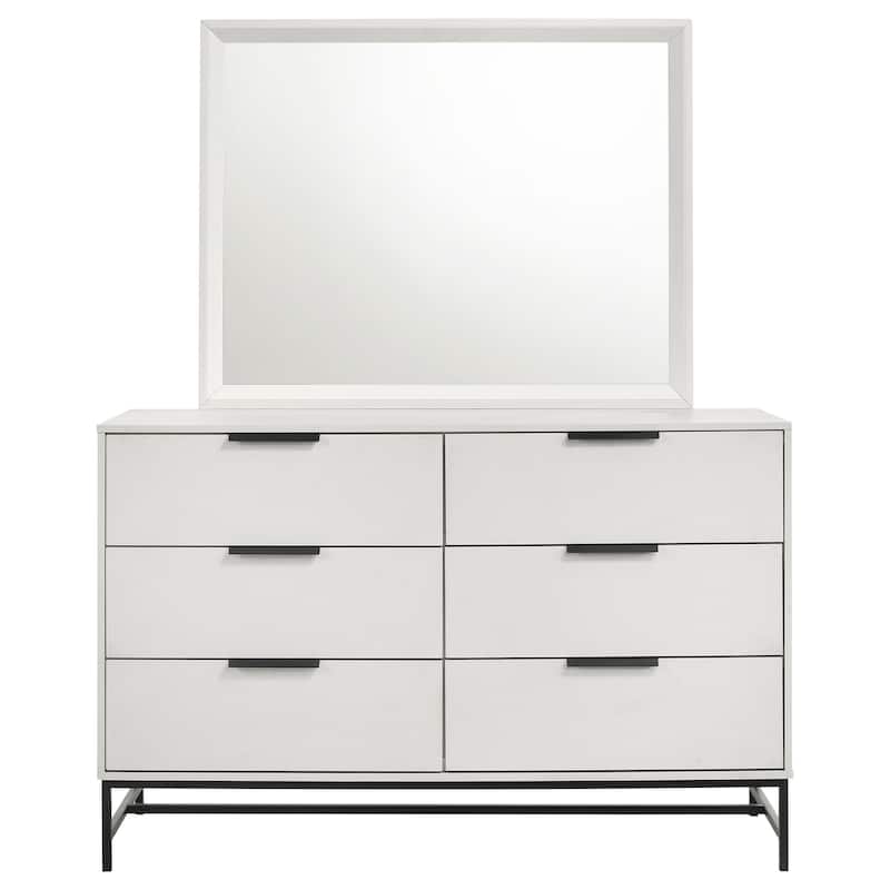 Sonora 6-drawer Bedroom Dresser and Dresser with Mirror White