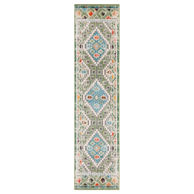 SAFAVIEH, Madison Hortensia Boho Diamond Distressed Rug