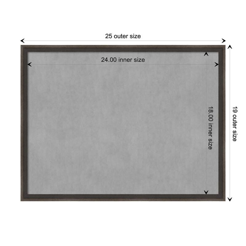 Amanti Art Hardwood Wedge Chocolate Framed Magnetic Board - Board Size 24x18