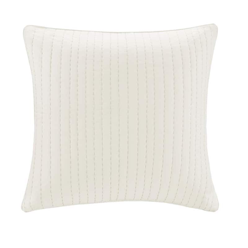 INK+IVY Camila Cotton Quilted Euro Sham - White - Euro Square