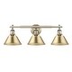 preview thumbnail 2 of 0, Yep by Golden Lighting Orwell 3-light Vanity in Aged Brass and Brushed Champagne Brass shade - Gold