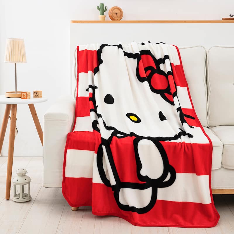 Sanrio Hello Kitty Micro Raschel Throw Blanket