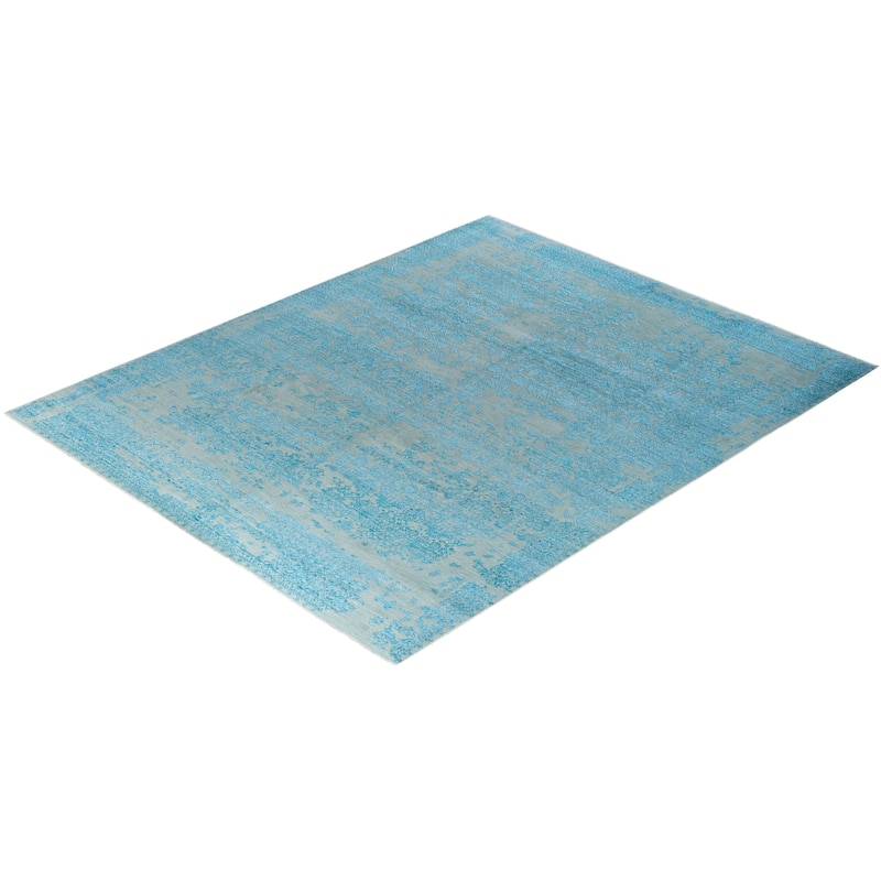 Ikat One-of-a-Kind Hand-Knotted Area Rug - Gray, 8' 1" x 9' 10" - 8' 1" x 9' 10"