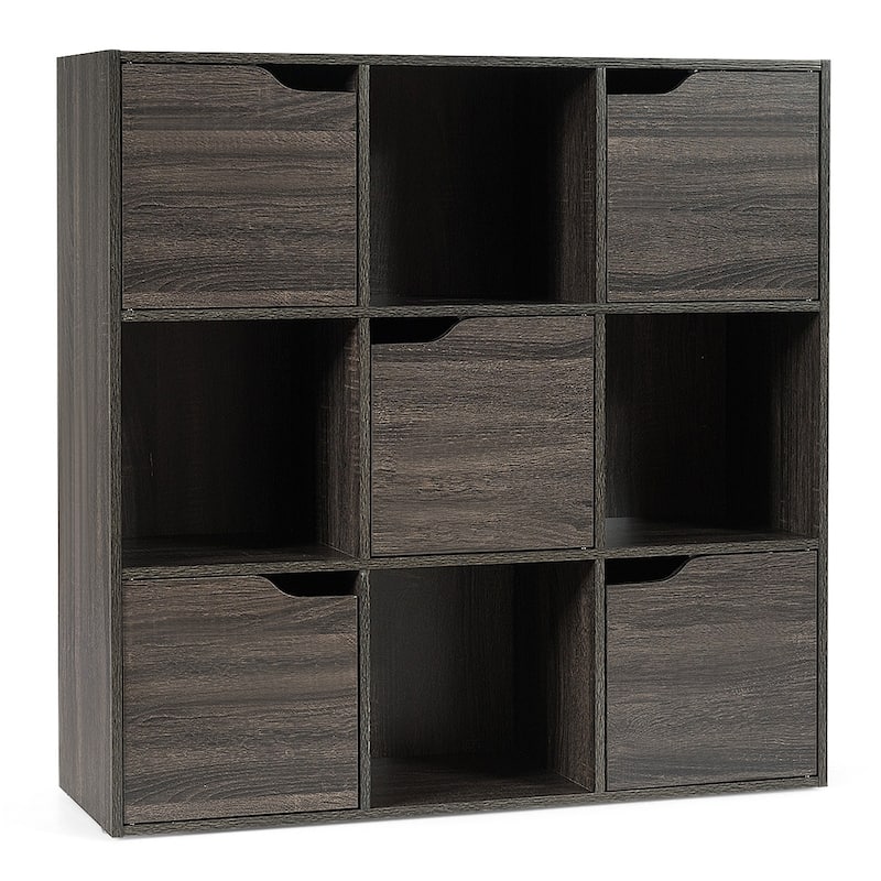 9 Cube Wooden Bookcase Freestanding Storage Shelf for Home Office