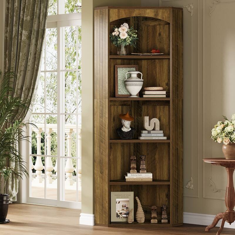 70.9" Corner Storage Cabinet, Corner Shelf Bookshelf Bookcase, Living Room Bedroom Kitchen Home Office Accent Cabinet