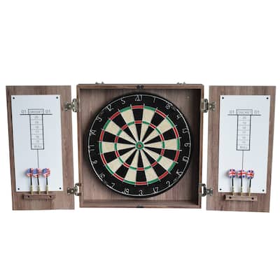 Winchester Bristle Dartboard and Cabinet Set - Driftwood Finish