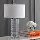 preview thumbnail 33 of 41, Coco 27.5" Modern Fused Glass Cylinder LED Table Lamp, Turquoise (Set of 2) by JONATHAN Y