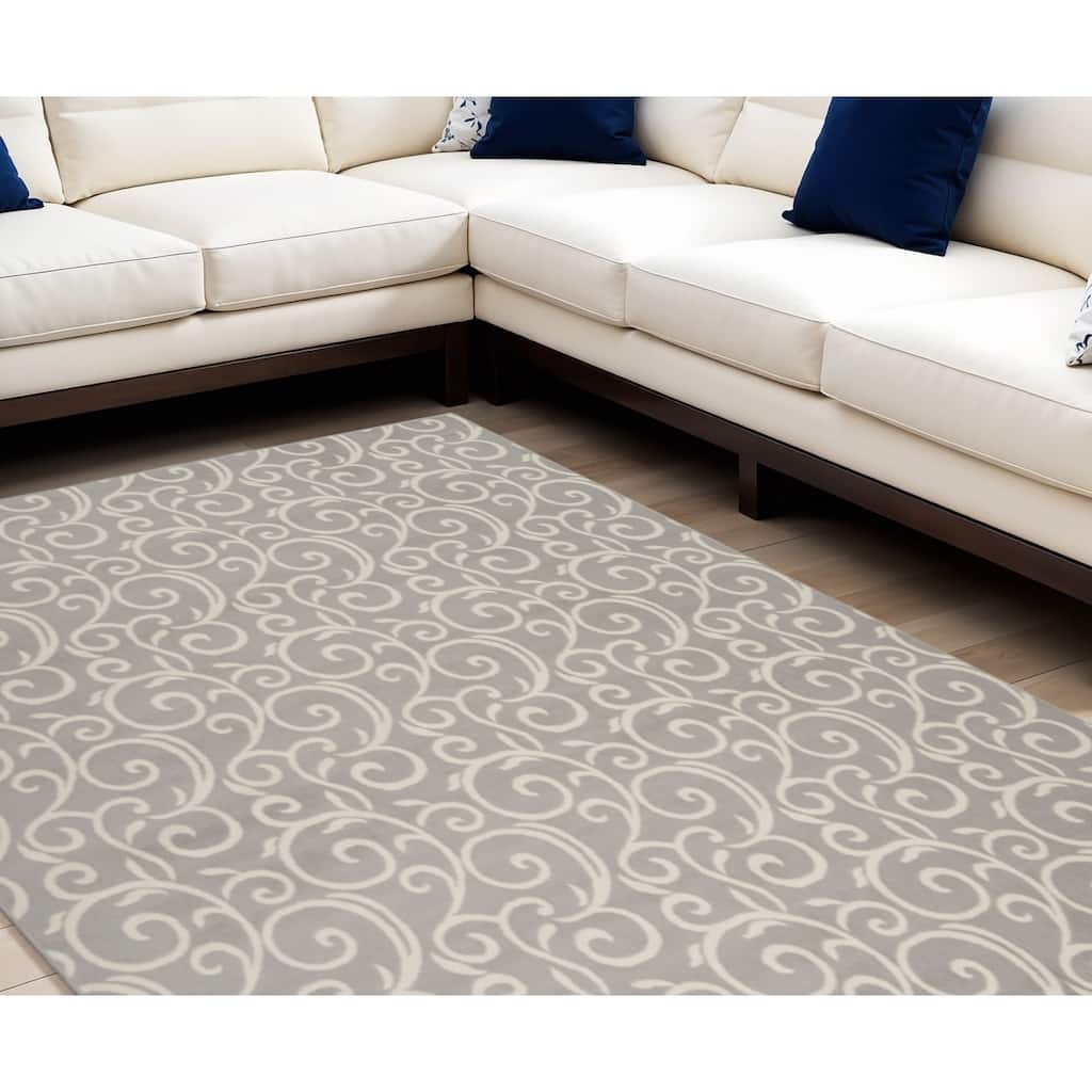 Liwas Power Loomed Floral Area Rug By HomeRoots - 120' X '84' X '0.5