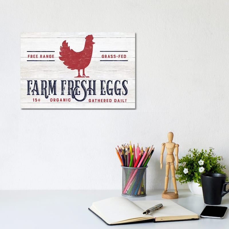 iCanvas "Farm Fresh Eggs" by CAD Designs Canvas Print - 8x12x0.75