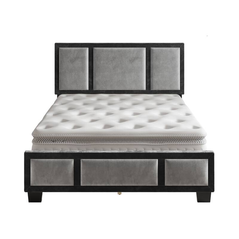 Boyd Sleep Bavaria Black and Grey Velour Platform Bed