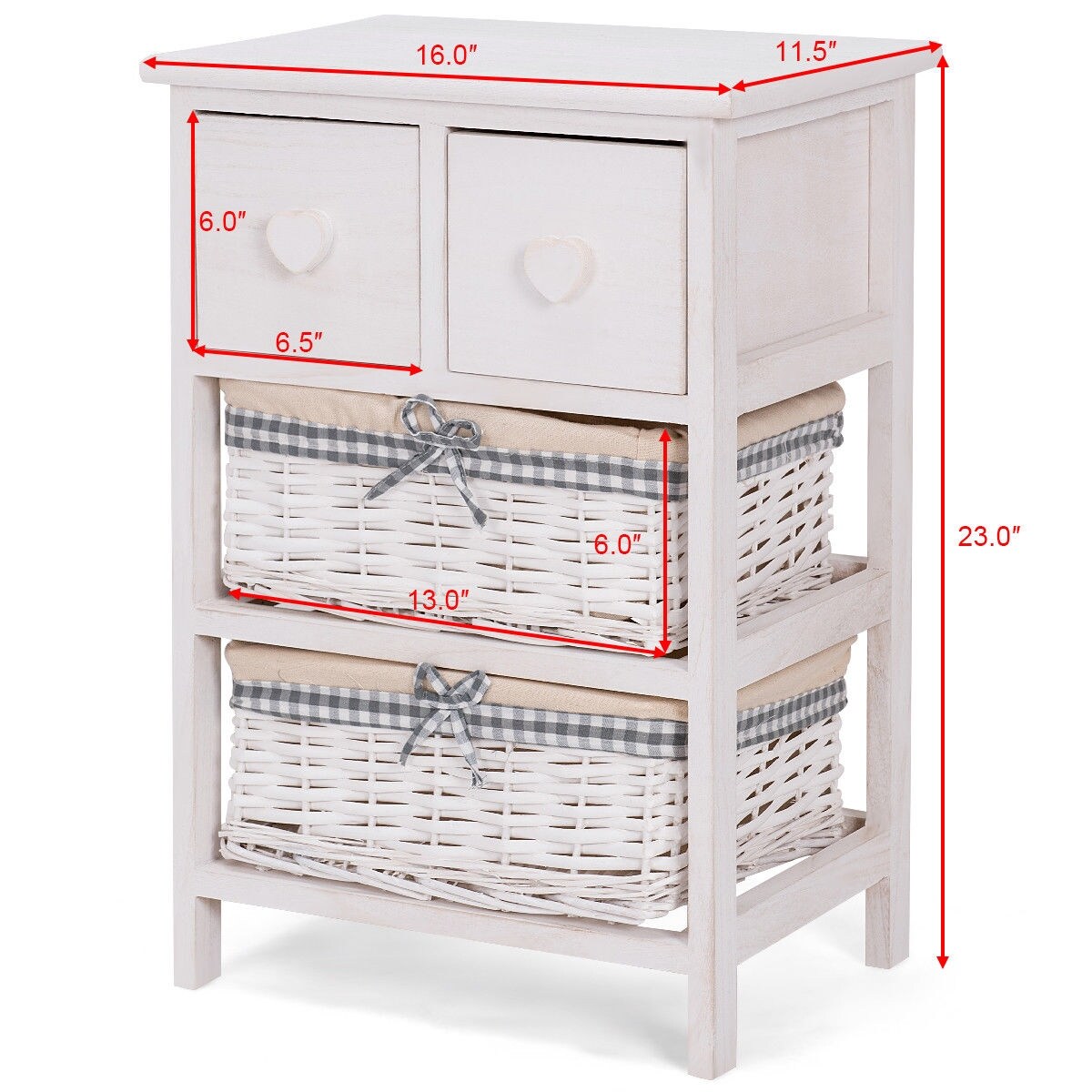 End Bedside Table Nightstand Chest Cabinet Bedroom Furniture Drawer Baskets