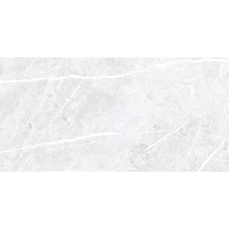 Opera 12x24 Glossy Marble Look Porcelain Tile - Floor, Wall - Large Format - 4 x 4 Sample - White