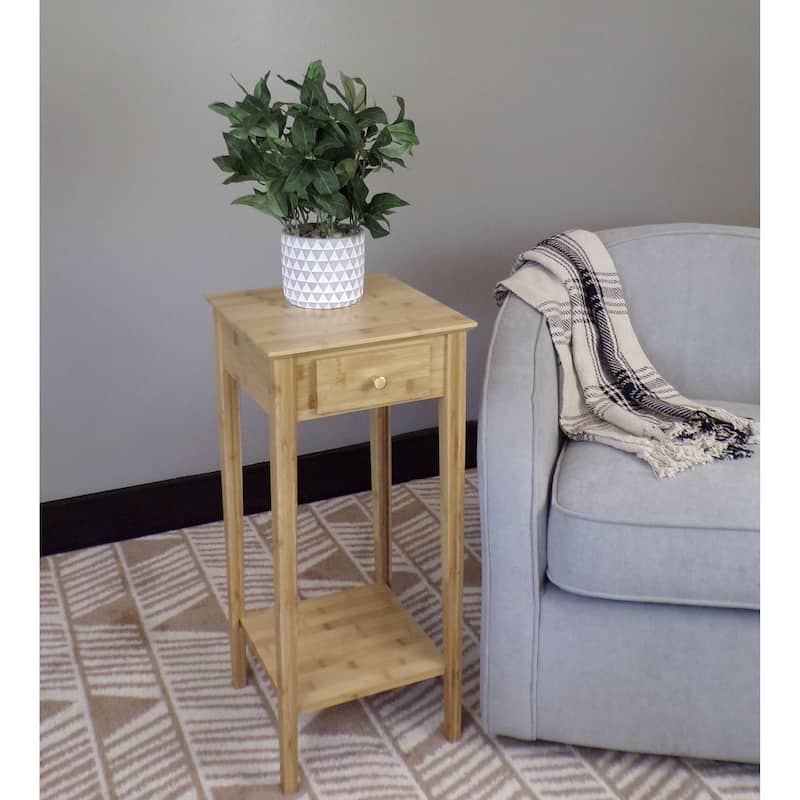 Solid Bamboo Plant Stand Telephone Table