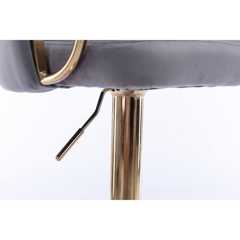 Velvet Swivel Bar Stools Set of 2, Counter Height Dining Chair with Padded Seat, Kitchen Island Stools with Footrest