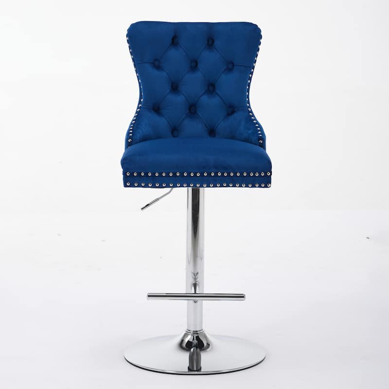 Upholstered Swivel Barstools Side Chair Set of 2