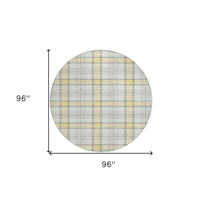 HomeRoots Plaid Transitional Rectangle Outdoor Rug
