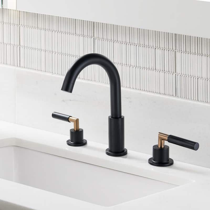 8.7"H Stainless Steel Widespread 2-handle Bathroom Sink Faucet