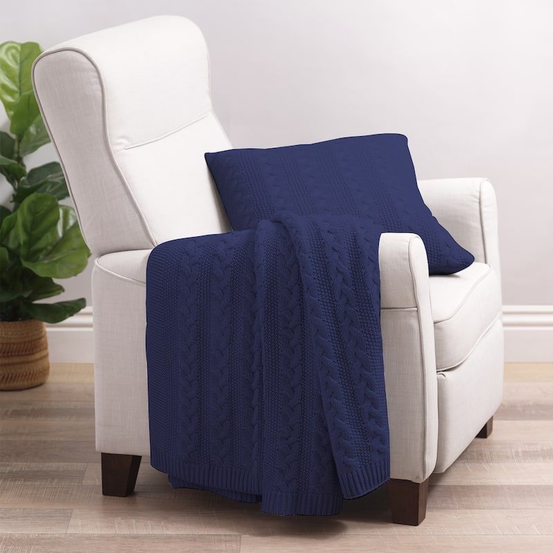 Cable Knit Throw Blanket by Cozy Classics On Sale Bed Bath & Beyond