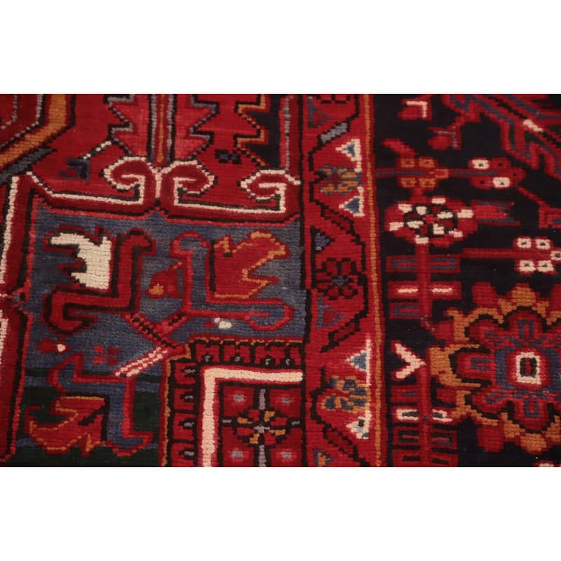 Hand Knotted Oriental 100% Wool Carpet Traditional Medallion Red Heriz Area Rug - 13' 0'' X 9' 8''