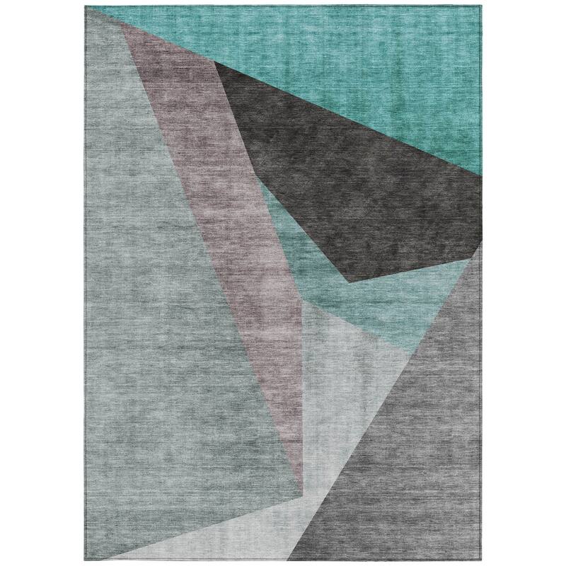 HomeRoots Abstract Transitional Rectangle Outdoor Rug