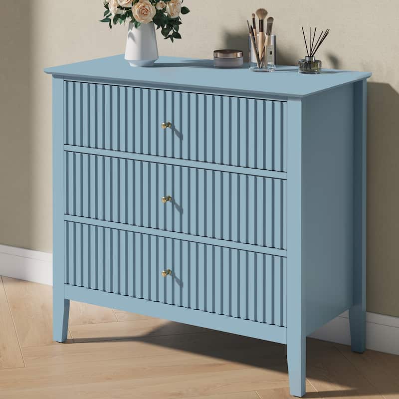Fluted 3 Drawer Dresser