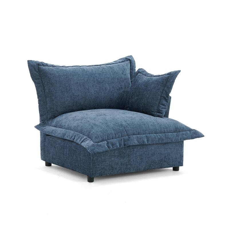 40"W Oversized Upholstered Chenille Comfy Cloud Corner Accent Chair