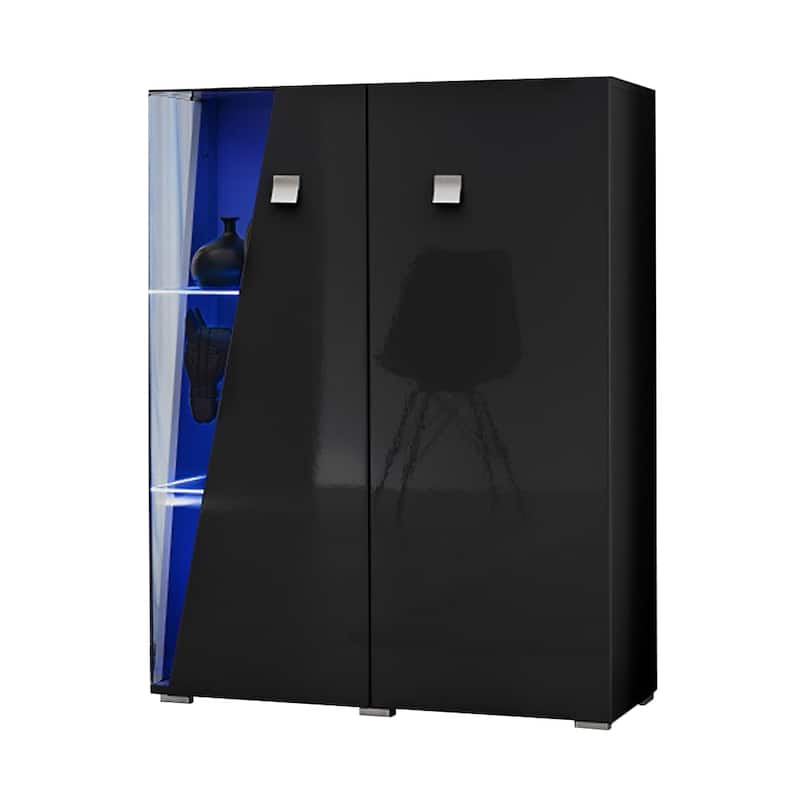 Edge WSN Modern 35" Curio Cabinet - Black