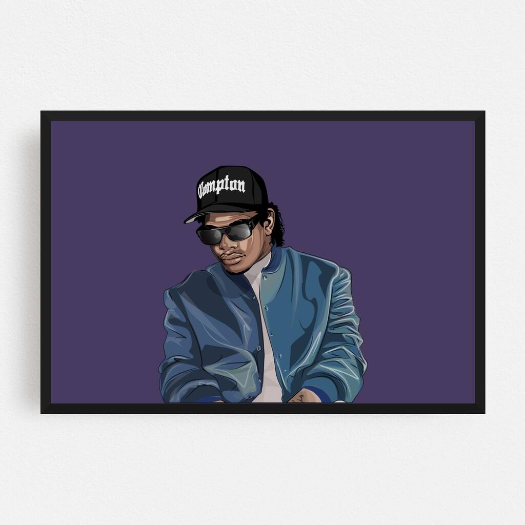 Eazy-e Illustrations Eazy E Joker745 Framed Wall Art Print
