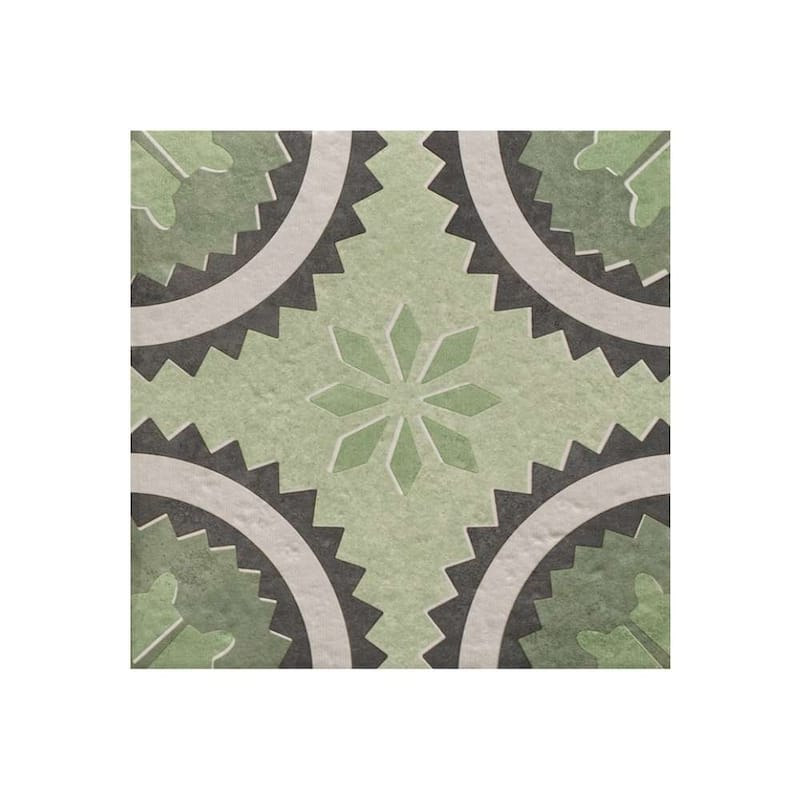 Verity Poppy 8x8 Matte Porcelain Encaustic Tile - Floor, Wall, Backsplash