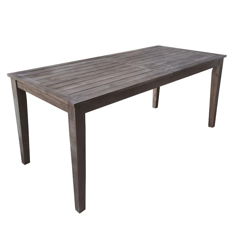 7 Pieces Acacia Wood Outdoor Dining Set with Cushions,Modern 6 Chairs and 1 Large Table, Dining Furniture Set