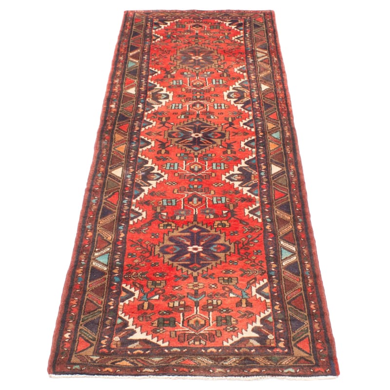 ECARPETGALLERY Hand-knotted Anadol Red Wool Rug - 3'3 x 9'6
