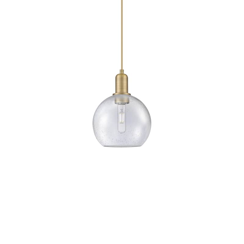 Innovations Lighting 716-1P-11-8 Athens Pendant Athens 8" Wide Mini - Brushed Brass / Seedy